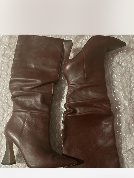 Vince Camuto Shoes - Vince Camuto Burgundy Slouch Pointed-Toe Mid-Calf Boots